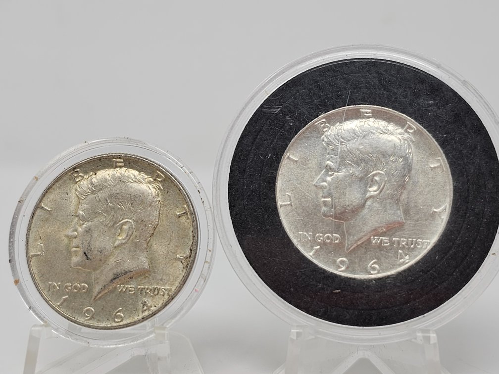 (2) 1964 Silver Kennedy Half Dollars w/ Capsules - 2 Included 