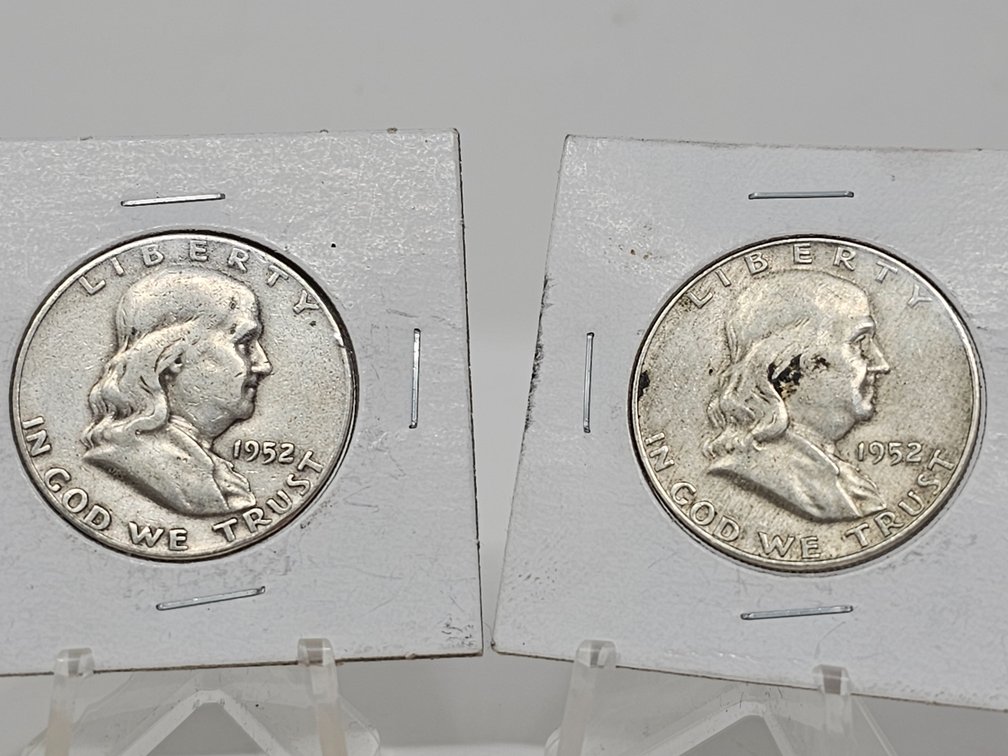 (2) 1952-D Franklin Silver Half Dollars - 2 Included 
