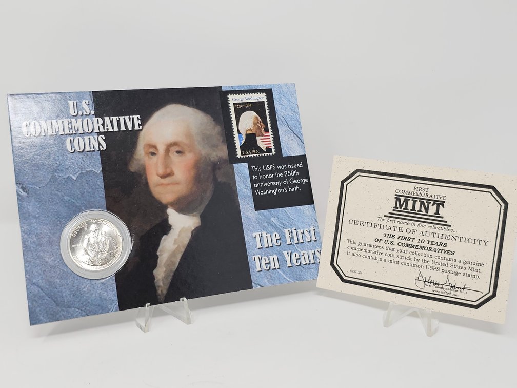 1982 George Washington Commemorative Silver Half Dollar w/ COA
