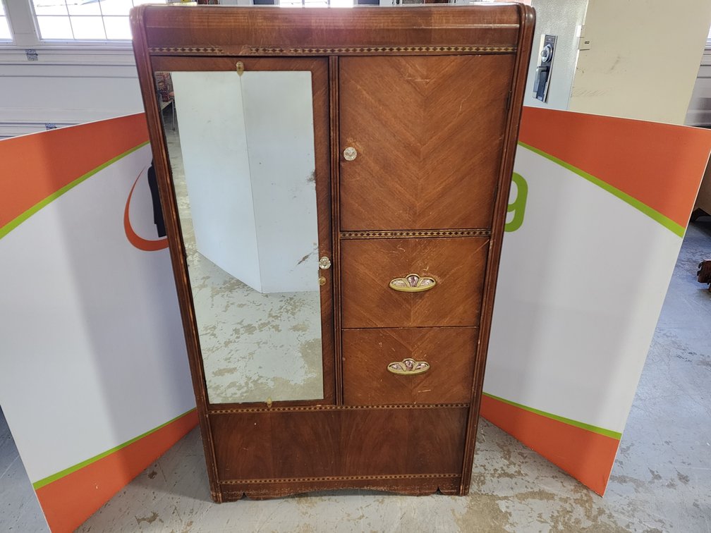 Waterfall Style Wardrobe Cabinet Measures 59" Tall x 34.5" Wide x 20" Deep
