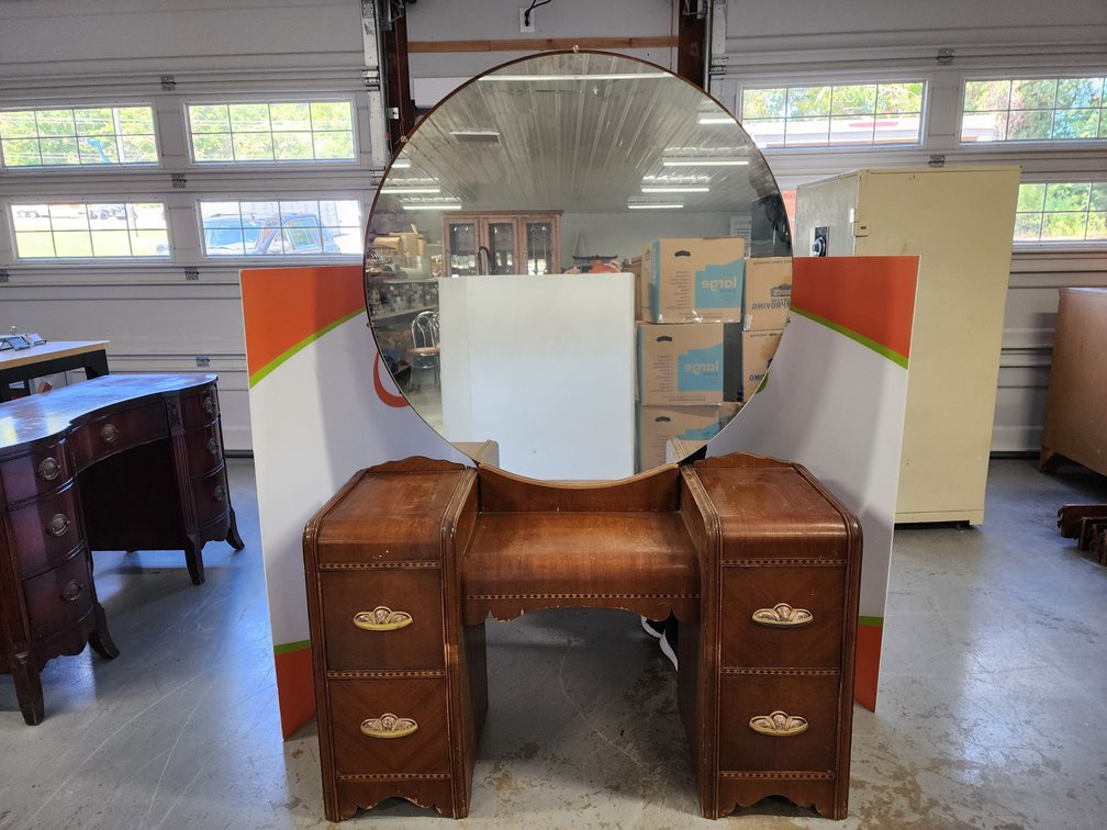 Waterfall Style Vanity W/ Mirror Measures 64" Tall x 46" Wide x 19" Deep