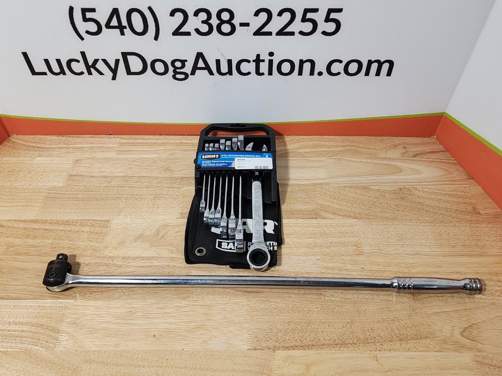 Hart SAE 8 Piece Ratcheting Wrench Set - Klutch 1/2" Breaker Bar