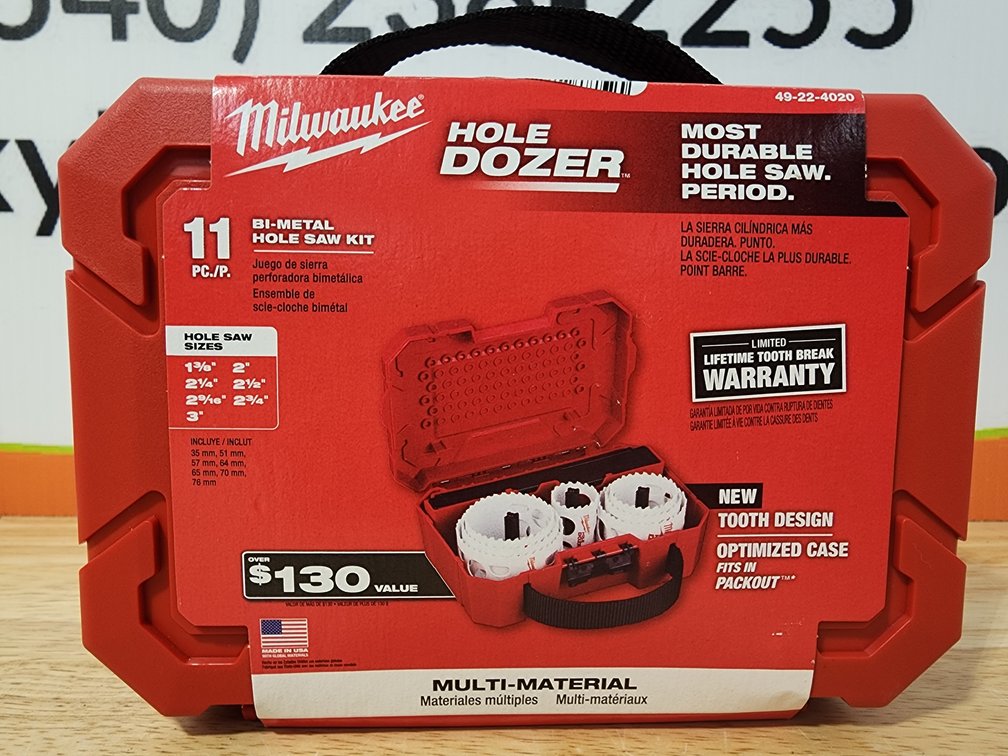 Milwaukee 11 Piece Hole Dozer Bi Metal Hole Saw Kit (Unused)