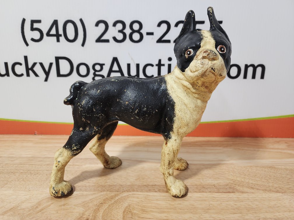 Cast Iron Dog Piggy Bank Measures 9.5" Tall x 9" Wide 