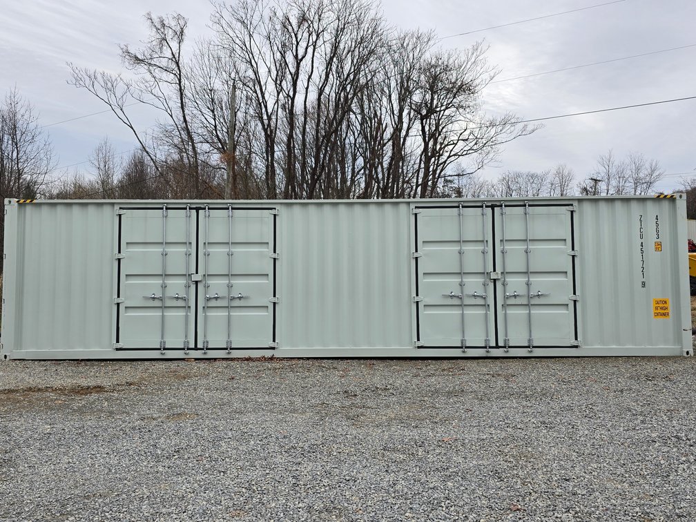 40' High Cube (9' 6" Tall) Cargo Container w/ 2 Sets of Double Side Doors
