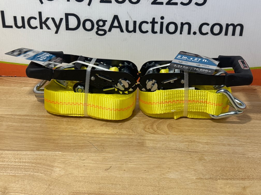 (2) Unused 2” x 27’ 10,000 Lb Break Strength Ratchet Straps