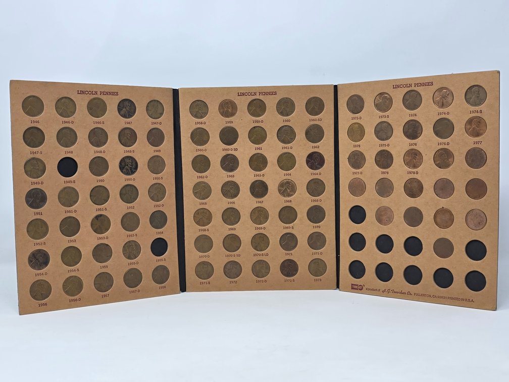 Lincoln Penny Coin Set 1946-1978 Plus Several Blank Planchets (11)