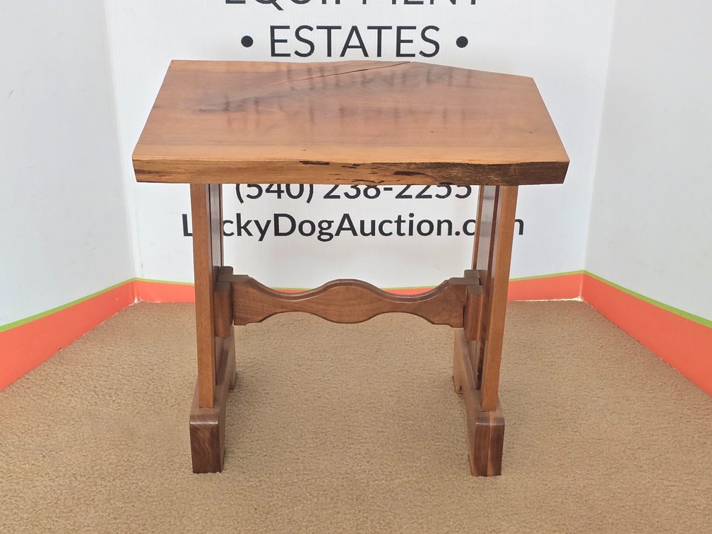 Wood Slab Side Table - Measures 20" x 21" x 16"