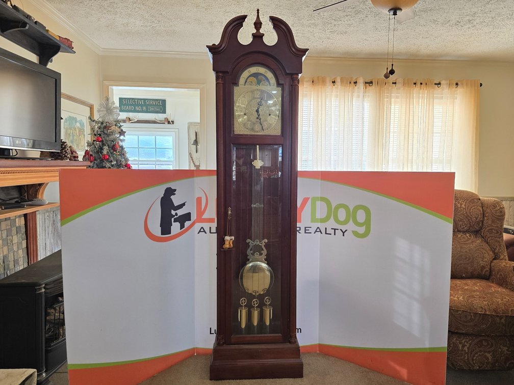 Ridgeway Grandfather Clock - Measures 82" x 20" x 12"
