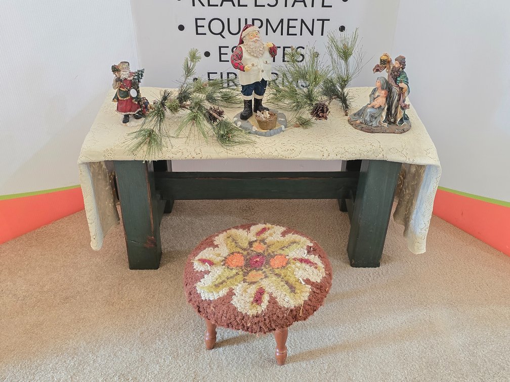 Decorative Bench/Table w/ Christmas Decor - Measures - 17" x 36" x 16" - Foot Stool