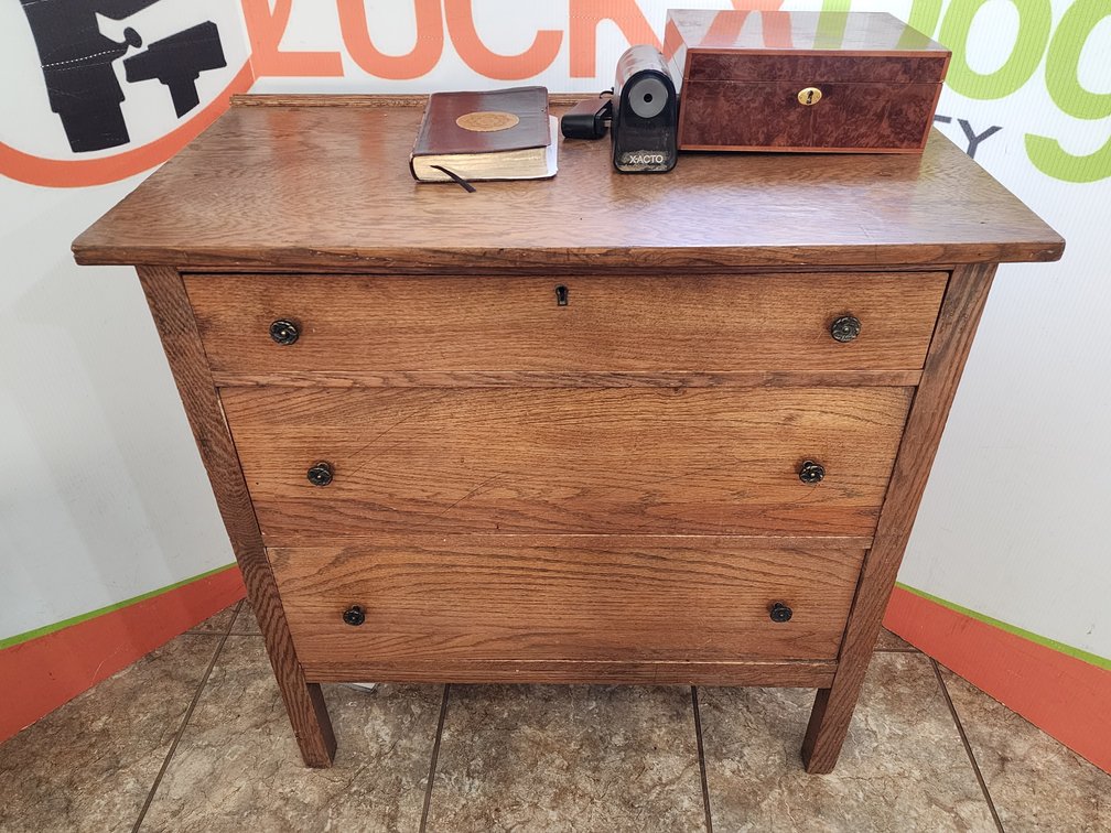 Antique Dresser w/ Contents - Measures 34" Tall x 34" Wide 18" Deep