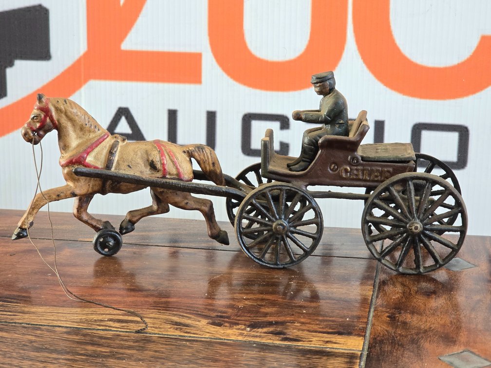 Cast Iron Horse Drawn Fire Chief