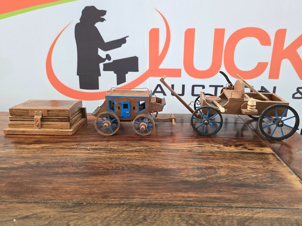 (2) Handmade Wagons - Wooden Storage Box