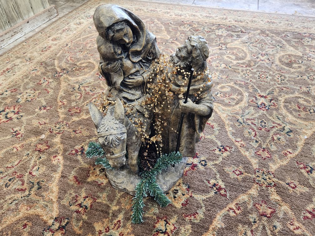 Mary, Joseph, Baby Jesus Statue - Measures 16" Tall