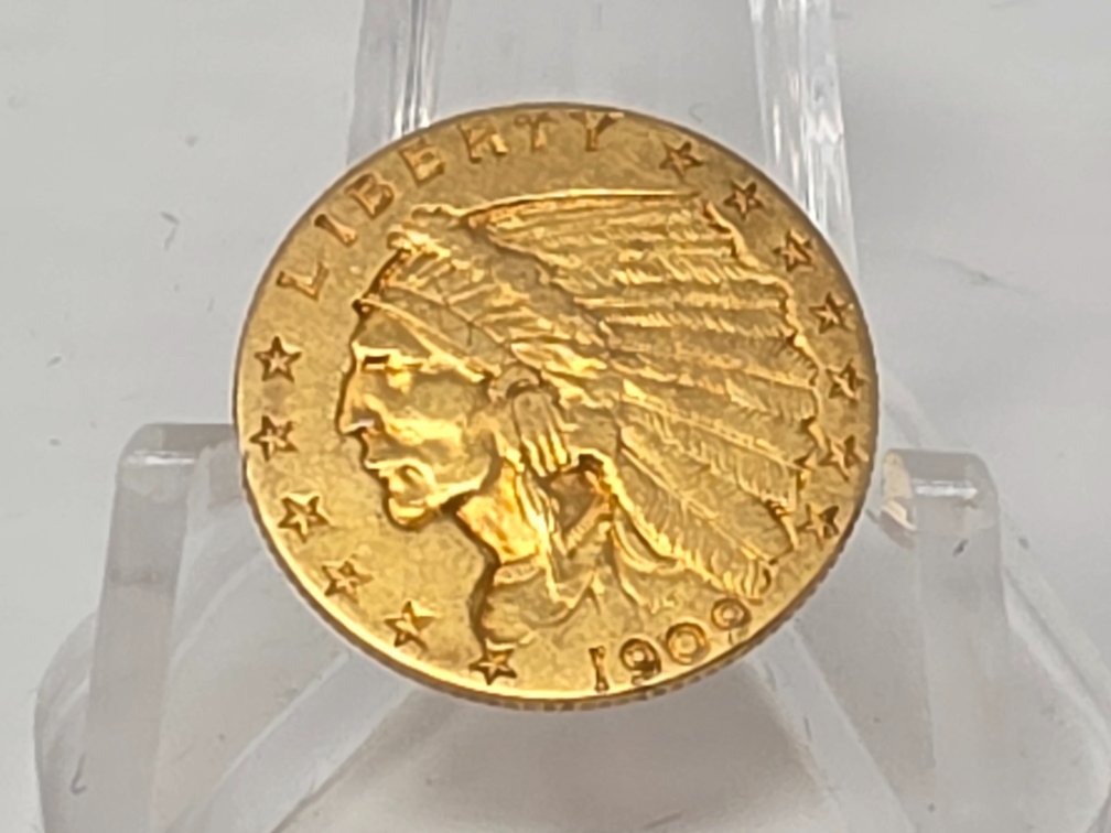 1909 $2.5 Dollar Indian Head Gold Quarter Eagle