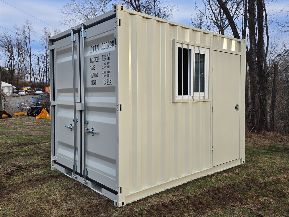 Unused 10' Mini Office Container - Walk in door - Window - 2380