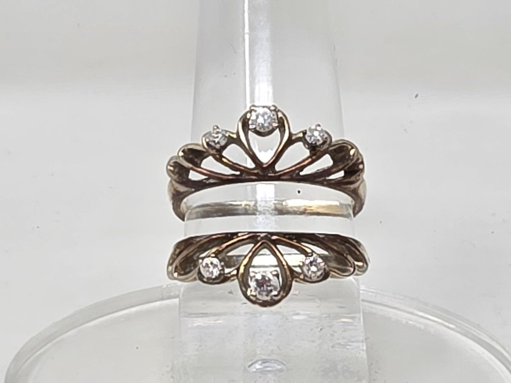 14-KT White Gold Enhancer Set w/ 6 Diamonds - Size 7.25 - .24 Carats of Diamonds Clarity: I-1 Color: G-H - 4.7 Grams Total Weight