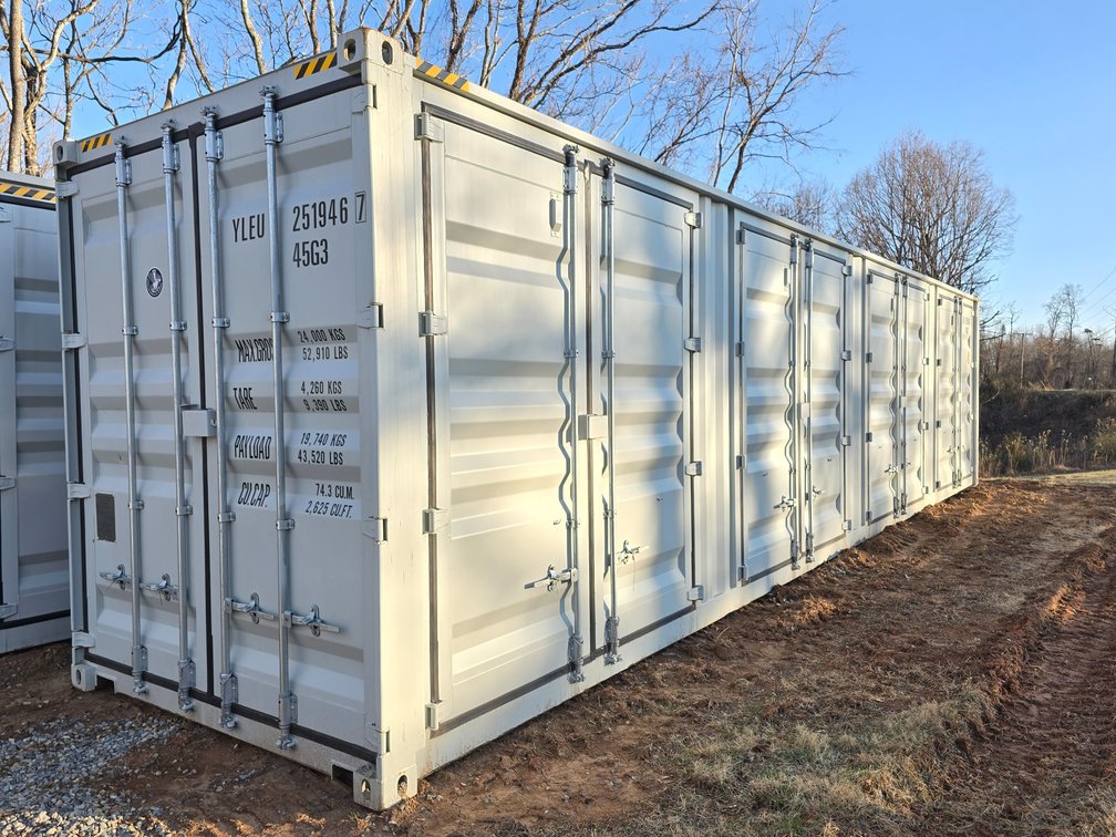 40' High Cube (9' 6" Tall) Cargo Container w/ 4 Sets of Double Side Doors (9467)