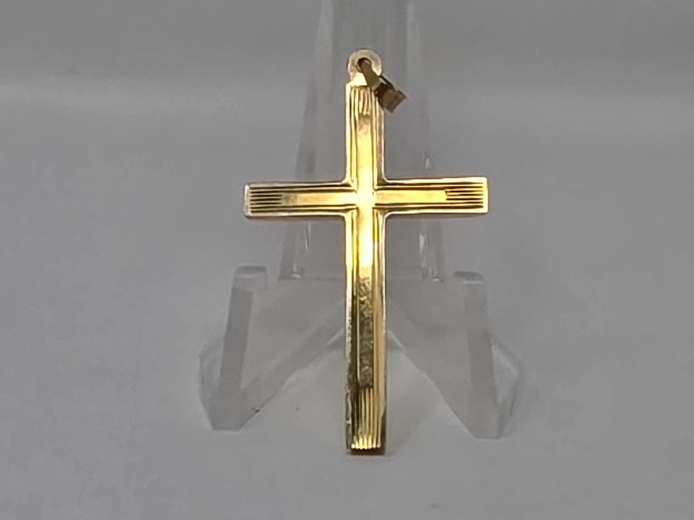 Cross Pendant 14-KT Gold - Measures 42.5MM x 23MM - 1.5 Grams Total Weight