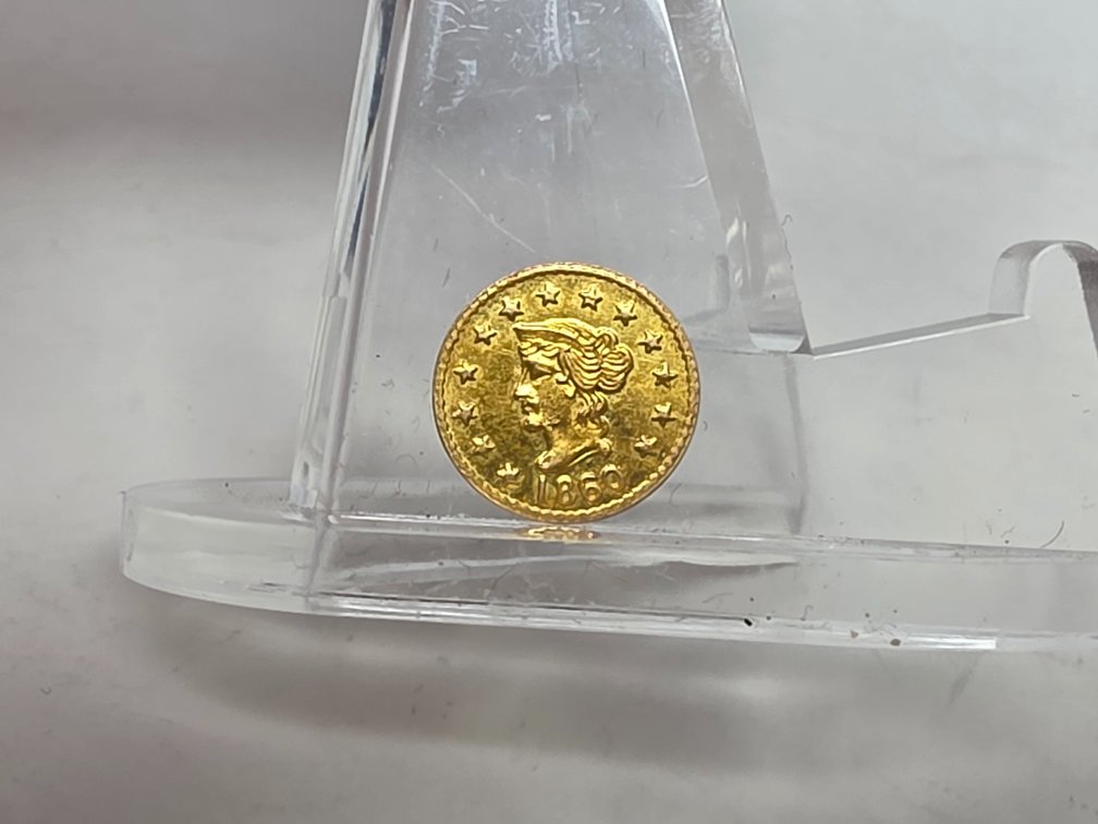 1860 California Gold - Fractional 1/4 Dollar Gold Coin