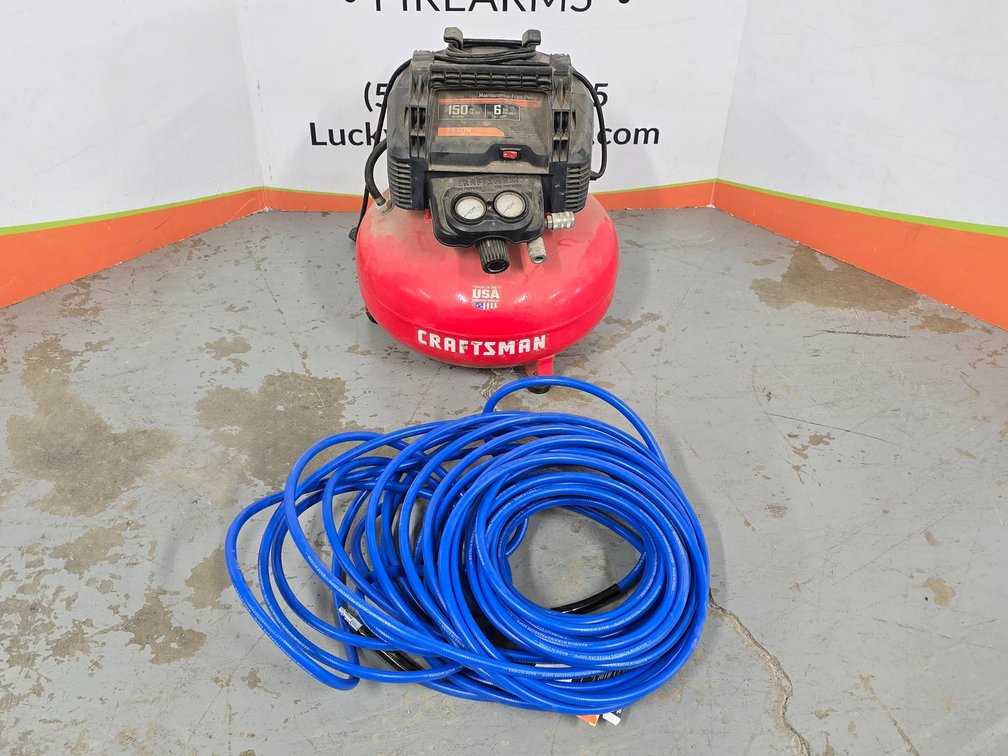 Craftsman 6 Gallon Air Compressor w/ Air Hose - Seller States it Works