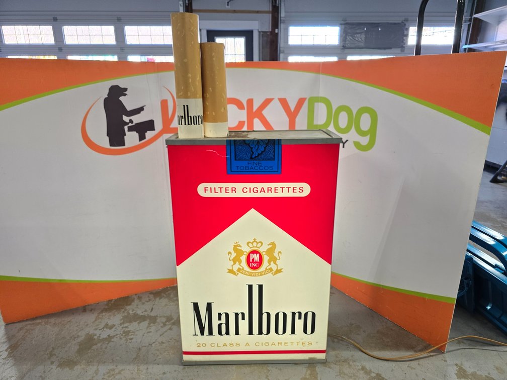 24" x 53" Marlboro Light Up Advertisement Sign - Worked When Tested