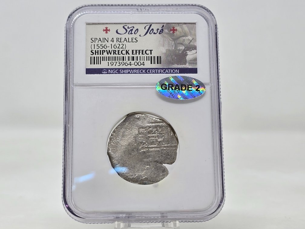 Spain (1556-1622) SAO Jose Shipwreck Effect NGC Grade 2