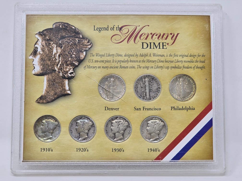 Legend of the Mercury Dime 7 Coin Set