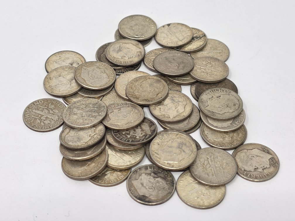 (50) Silver Roosevelt Dimes - 50 Coins Included