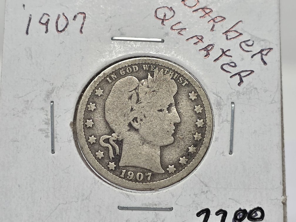 1907 Silver Barber Quarter