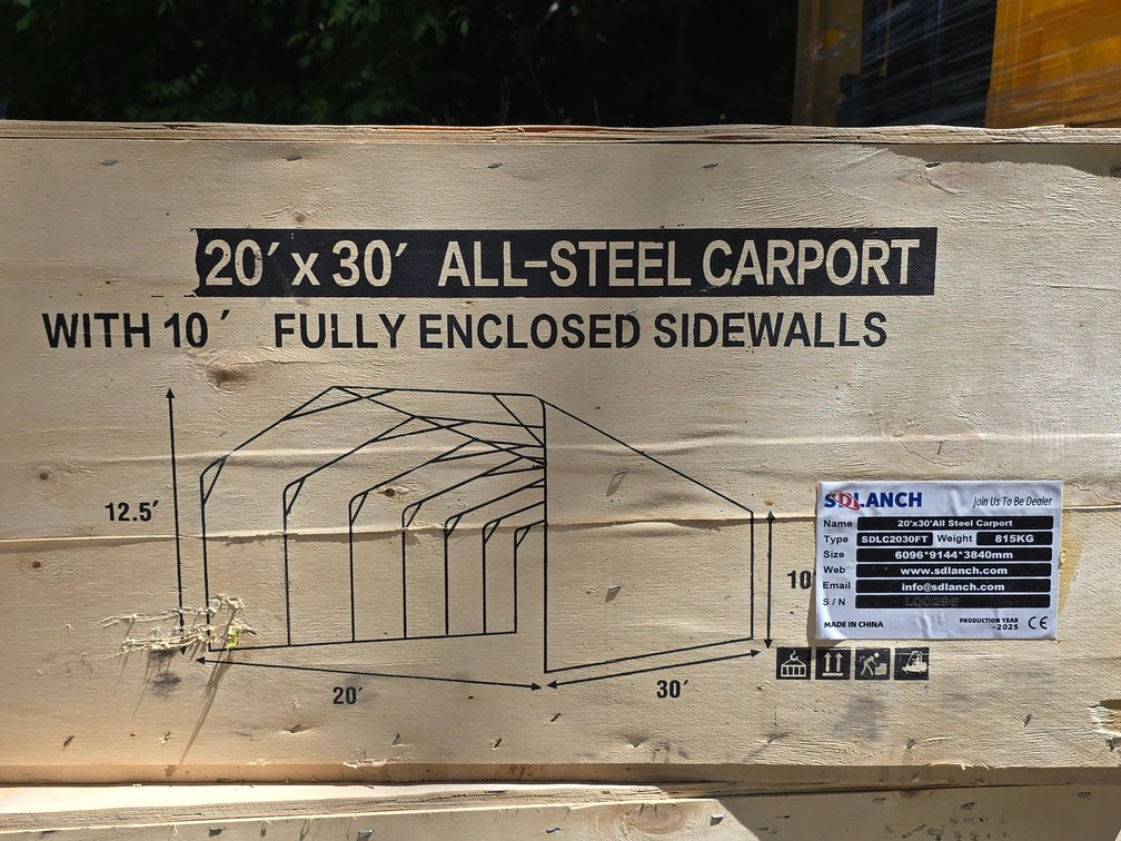 Unused SDLC2030FT High-End Carport  20' x 30' x 10'