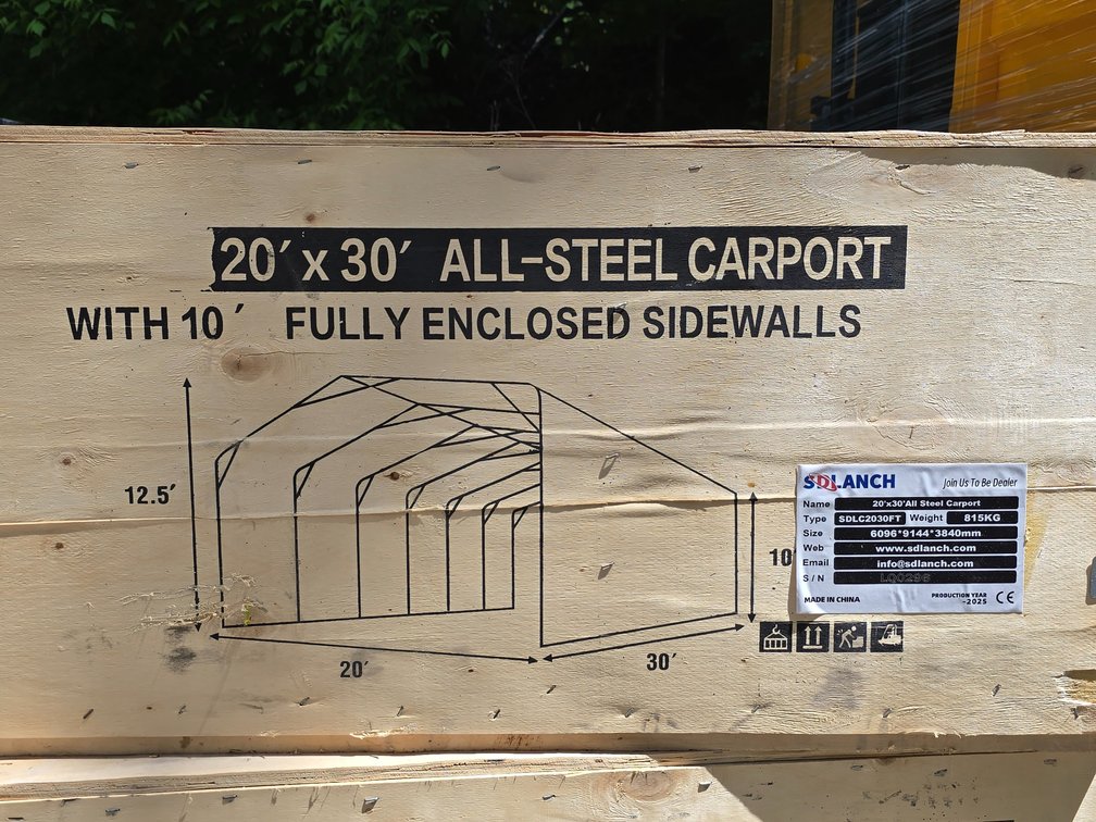 Unused SDLC2030FT High-End Carport  20' x 30' x 10'