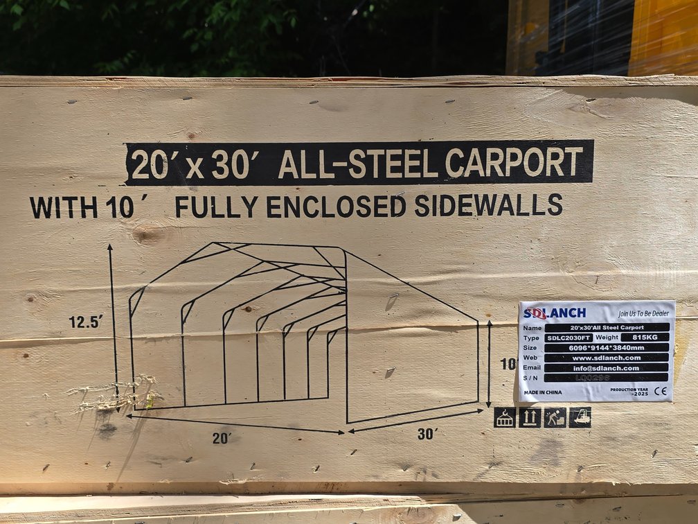 Unused SDLC2030FT High-End Carport  20' x 30' x 10'