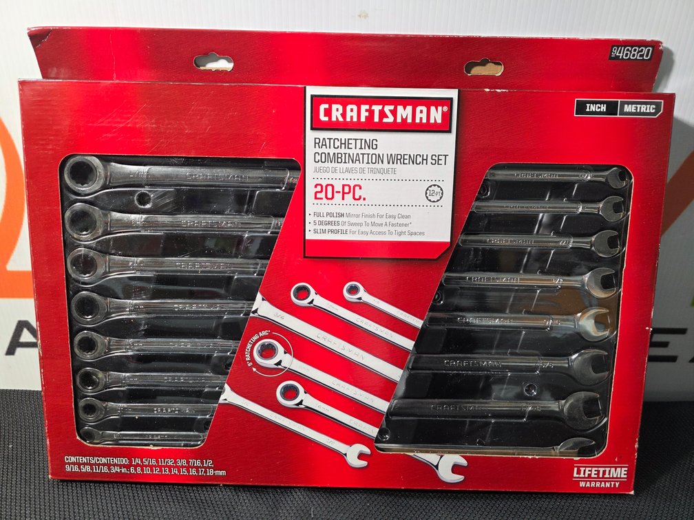 20-PC Craftsman Ratcheting Combination Wrench Set