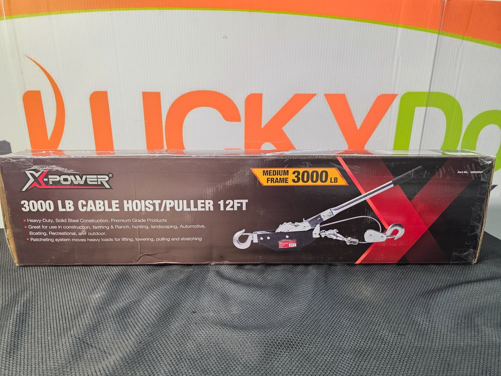 X-Power 3000 LB Cable Hpist/Puller 12ft