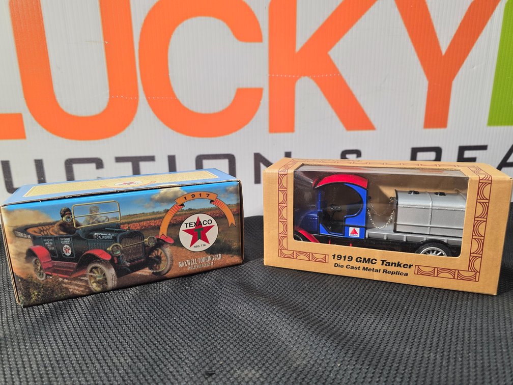 Ertl Texaco 1917 Maxwell Touring Car - Ertl 1919 GMC Tanker Die Cast Replica