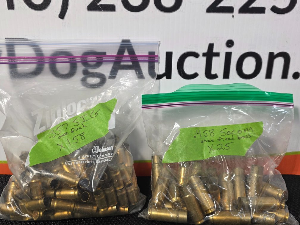 .357 Sig Once Fired x158 - .458 Socom Onced Fired Brass x 25