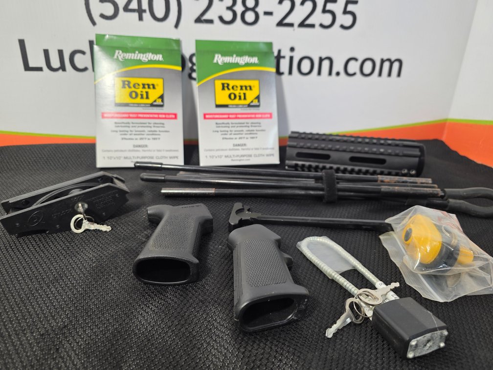 Remington Rem Oil Cloths - Trigger Lock - (2) Pistol Grips - Olympic Arms Hand Guard (7in)