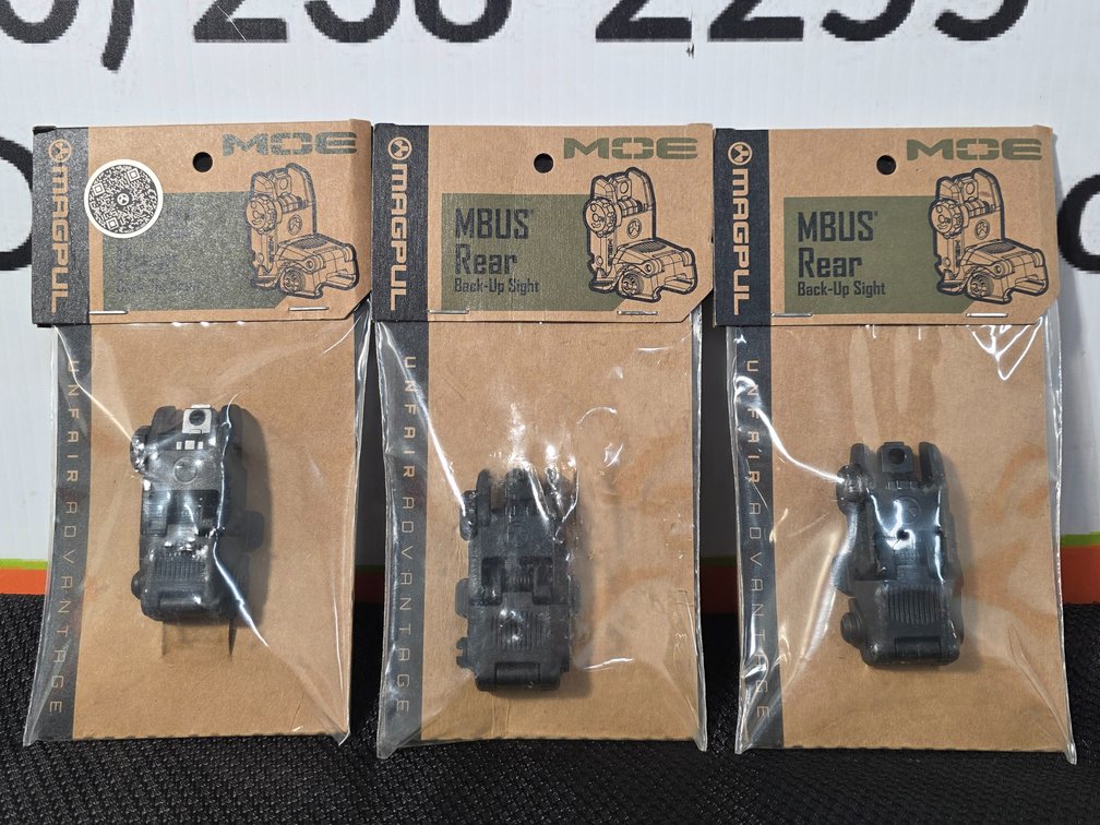 (3) Magpull MBUS Rear Back-Up Sight
