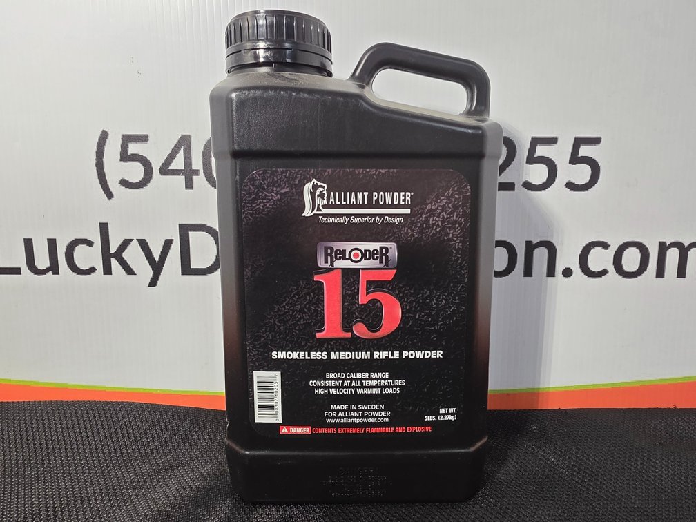 Sealed 5lbs Alliant Powder Reloder 15 Smokeless Medium Rifle Powder (Partially Full)