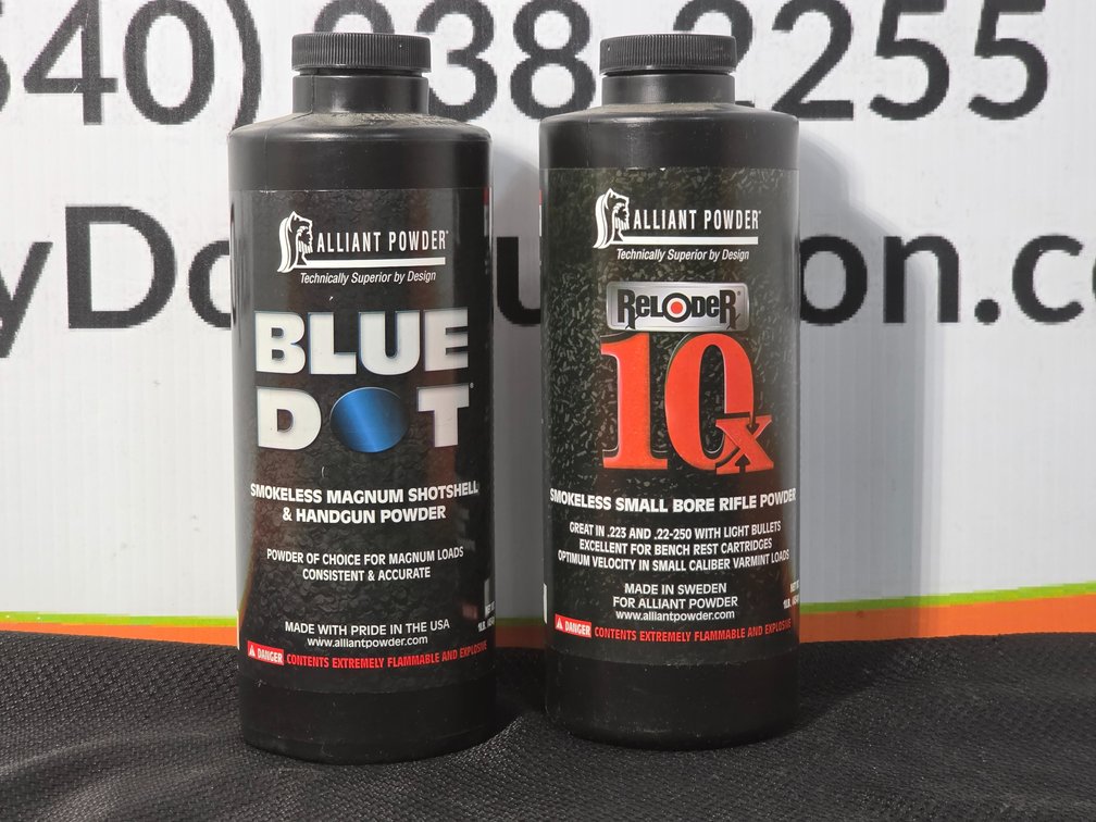 (2) Sealed - Alliant Powder Blue Dot Smokeless Magnum Shotshell & Handgun Powder - Reloder 10x Smokeless Small Bore Rifle Powder