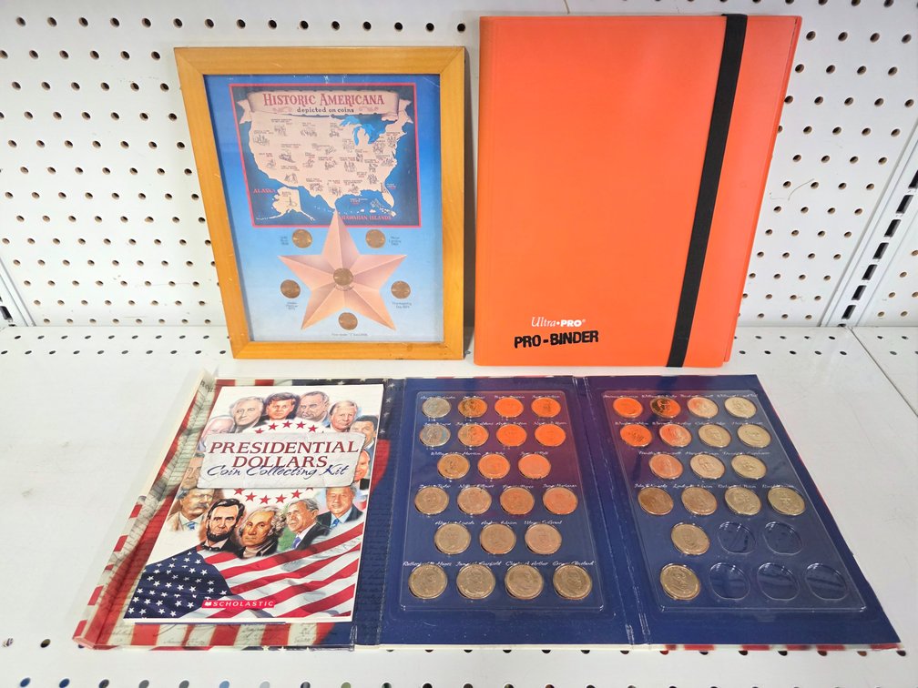 Presidential Dollar Coin Collection - Framed Lincoln Cent - Empty Sportscard Binder