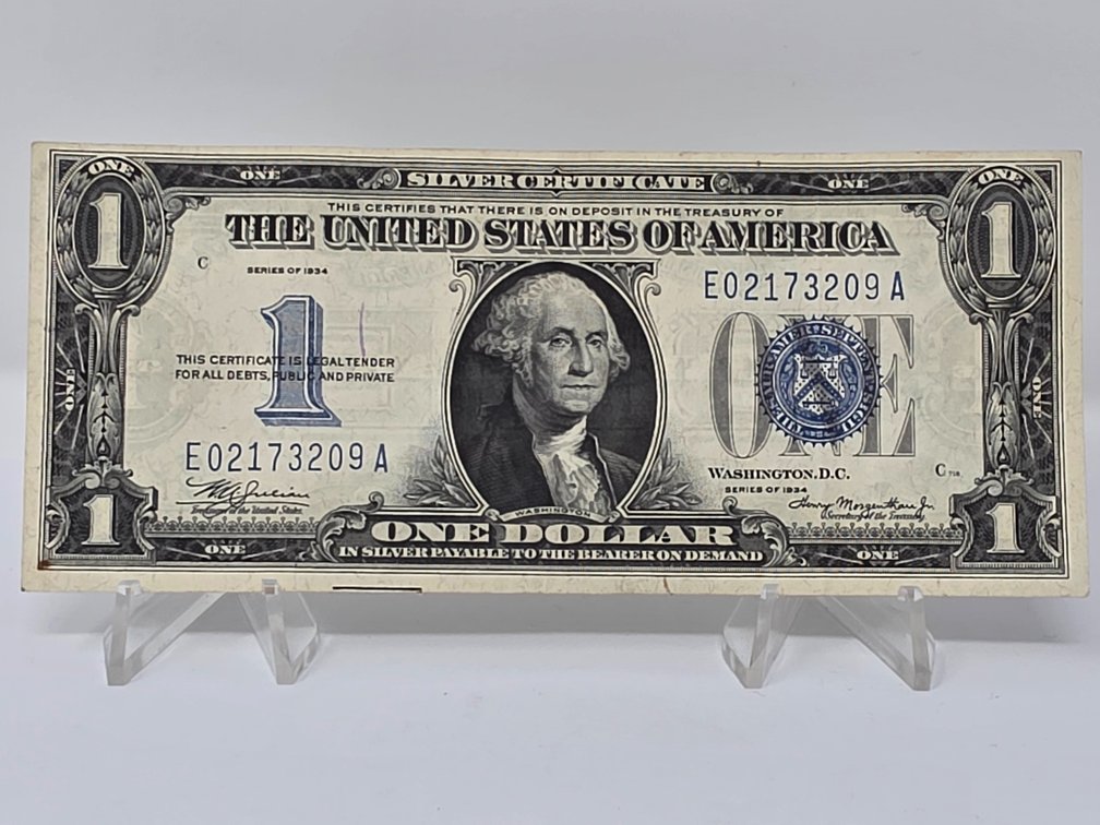 Series of 1934 $1 Dollar Funny Back Silver Certificate
