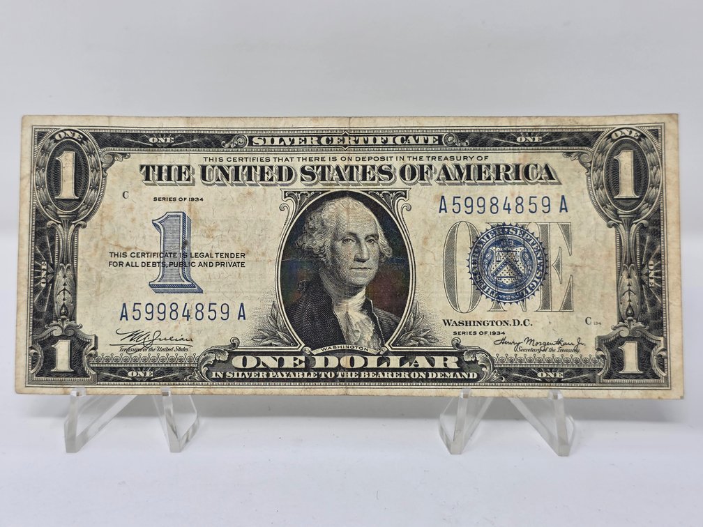 Series of 1934 $1 Dollar Funny Back Silver Certificate