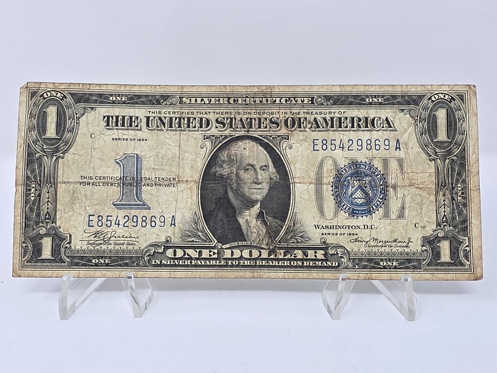 Series of 1934 $1 Dollar Funny Back Silver Certificate