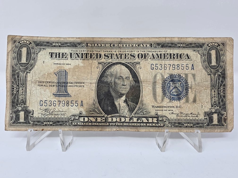 Series of 1934 $1 Dollar Funny Back Silver Certificate