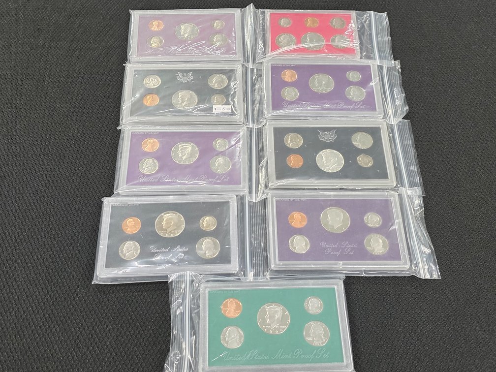 (9) United States Proof Sets - Assorted Dates/Mints - 9 Sets Included