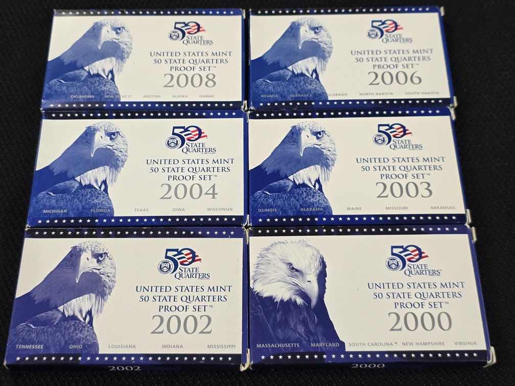 (6) United States Proof Sets - Assorted Dates/Mints - 6 Sets Included