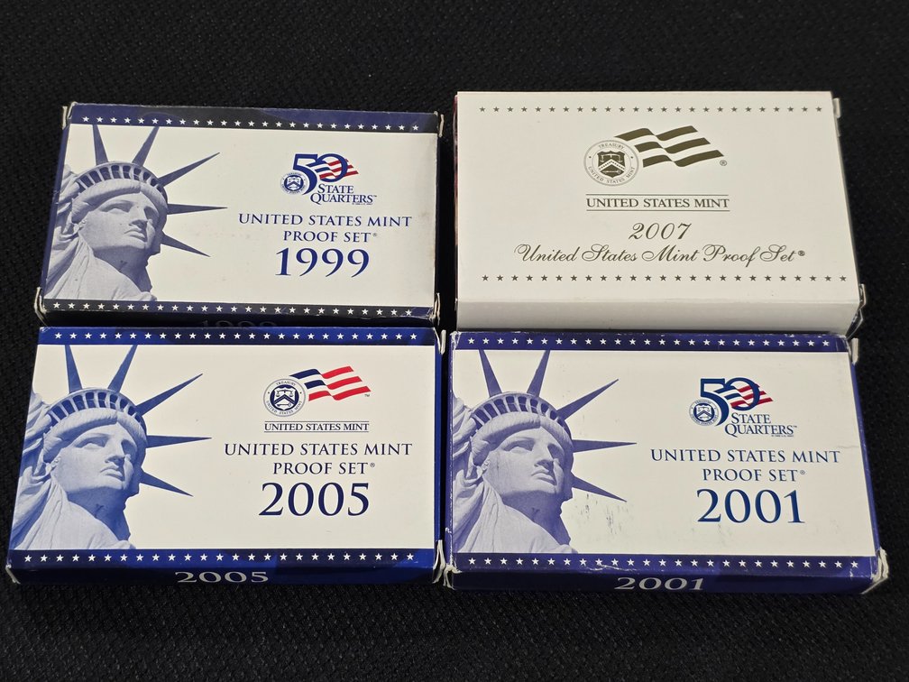 (4) United States Proof Sets - Assorted Dates/Mints - 4 Sets Included