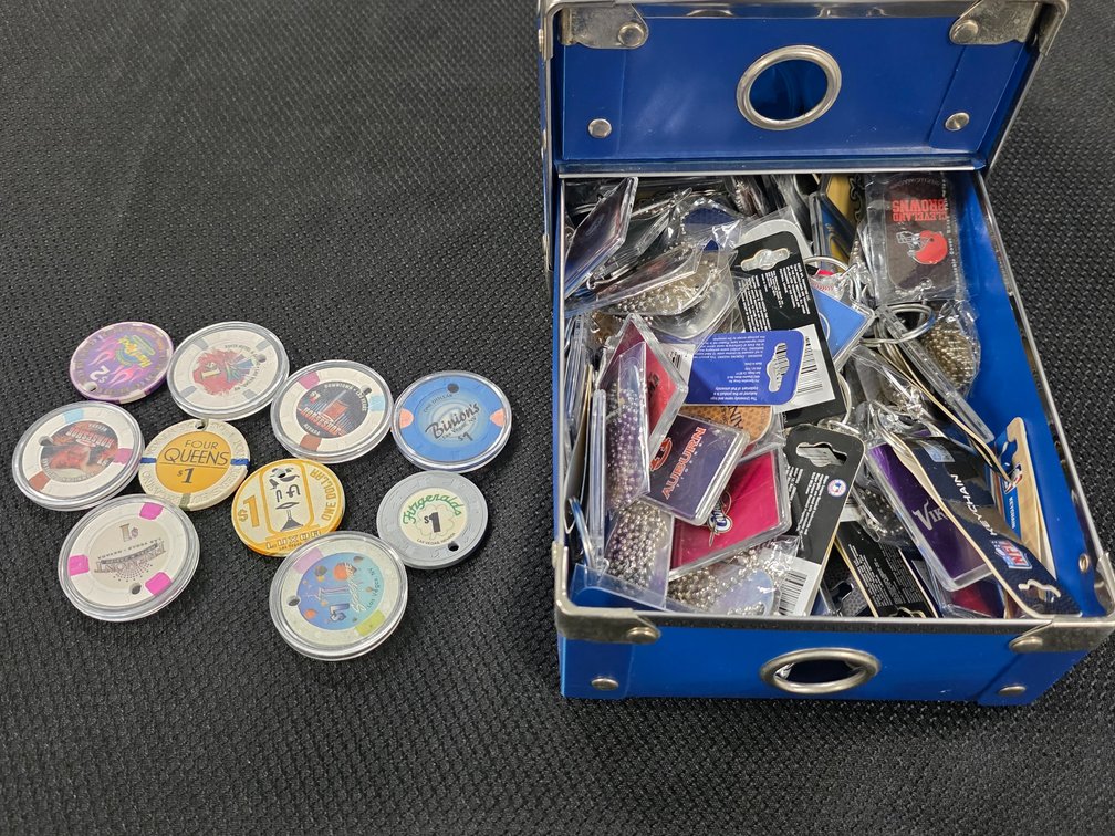 Assorted Casino Chips - NFL Keychains and Necklaces